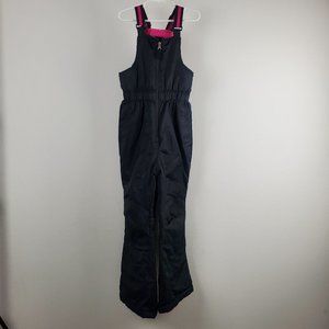 Swiss Tech Girl's Black and Pink Snow Overall Size M (7-8)